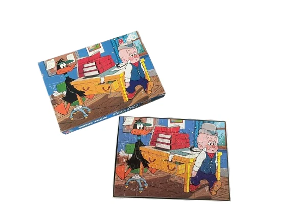 Daffy Duck Elmer Fudd Warner Bros MB Puzzle 60Teile 1985 Vintage 32x22,5 358620 - Bild 2 von 4