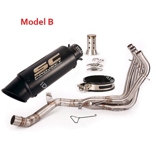 For Kawasaki Z900 2017-2022 Full System Exhaust Tips Black Tail Front Link Pipe - Picture 7 of 11