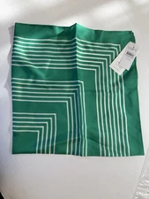 Women's Loft Green Silk Neckerchief Scarf NWT