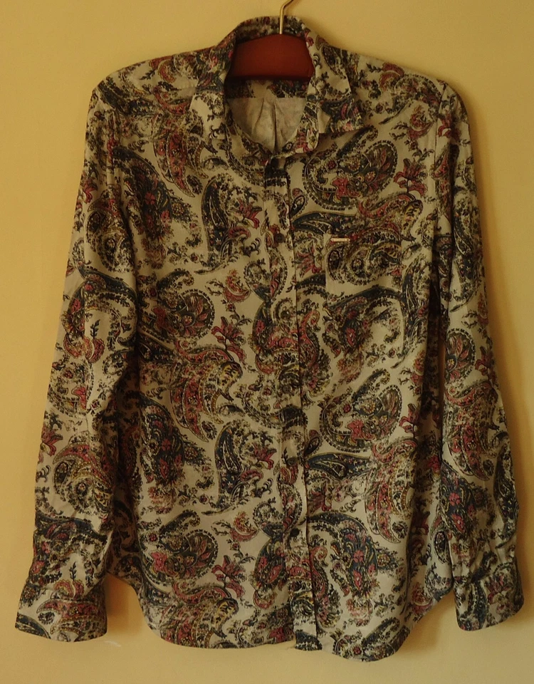 Diesel talla L Slim Satén Viscosa Hombres Camisas Hawaianas Multicolor NUEVO - Imagen 2 de 4