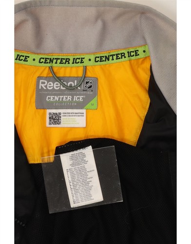 REEBOK Mens Graphic Windbreaker Jacket UK 38 Medium Black Colourblock DP42 - Picture 4 of 4