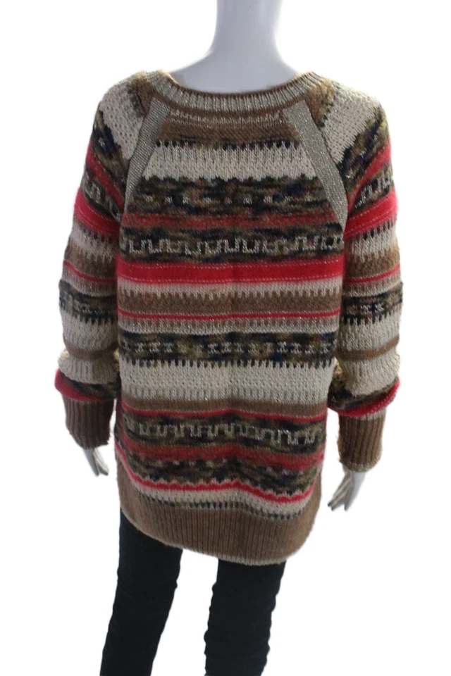 Suéter Top Juicy Couture Para Mujer Marrón Mezcla de Lana Estampado Cuello Redondo Talla XL Foto 3 de 4