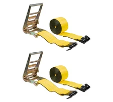 (2 Pack) 4" x 30' Ratchet Tie-Down Straps w/ Flat Hook 16,200 Lbs Capacity - ...