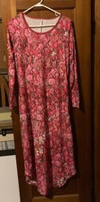 Boho Maxi woman's long sleeve Coral print dress M