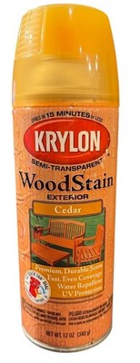Krylon Exterior Semi-Transparent Wood Stain CEDAR 12 oz 3601
