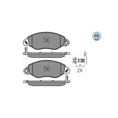 2x Meyle 025 235 8216 Kit Pastiglie Freno a Disco Posteriore per