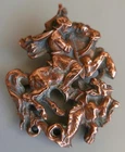 LARGE, VINTAGE ST. GEORGE & THE DRAGON COPPER BROOCH