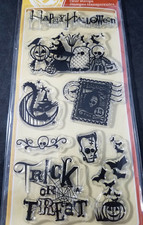 Trick or Treat Halloween Clear Stamp Set by Inkadinkado 99133 NEW