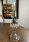 Antique Fishscale, Pattern Glass Oil Kerosene Lamp, #2 Queen Anne Burner — photo 9