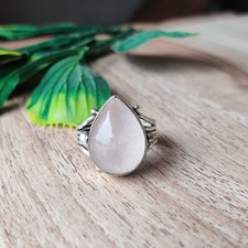 Amazing Rose Quartz Gemstone Ring 925 Sterling Silver Anniversary Ring PG8237