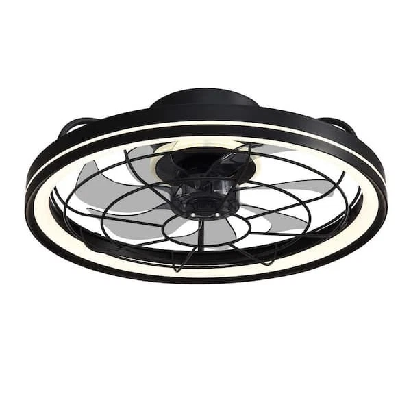 FANNEHONNE 19 in. Ventilador de techo LED moderno para interior de granja con luz Foto 4 de 4