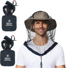 2 Pack Mosquito Head Net Mesh for Hiking  Outdoors,Bug Netting over Hat Adults
