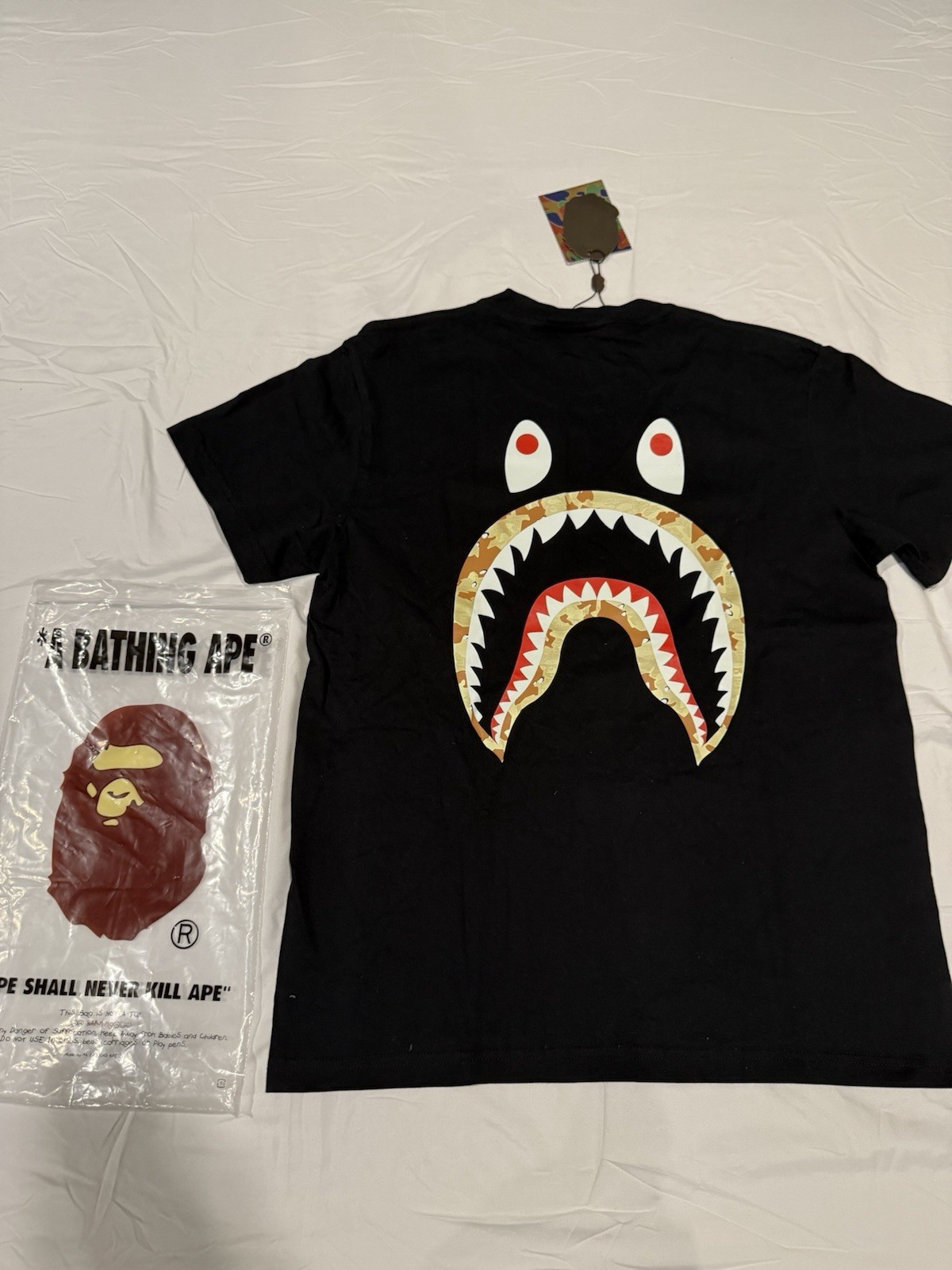 A Bathing Ape Stussy Black T-Shirt Size Small