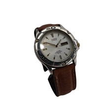 Casio Oceanus Wristwatch Brown Leather Strap Stainless Steel Menswear Preloved