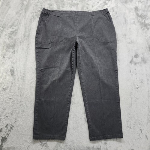JMS Pants Womens 3X PETITE Gray Charcoal Classic High Rise Pull On Chino Stretch