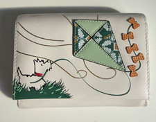 RADLEY Kite Flying Ivory Leather Flapover Purse New With Dust Bag