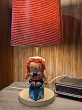 Raggedy Ann Andy 1973 Bobbs Merrill Co. Childs Lamp Nightlight With Shade