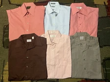 Vtg 70s 80s Sears Van Heusen Richman Brothers Shirt Mens Long Sleeve Disco Lot 6