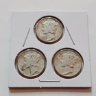 1943 Silver Mercury Dime set!  3 Coins  1943 P 1943 S 1943 D.    A173