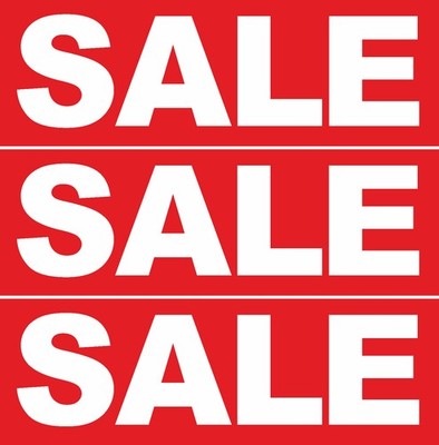 3 Stück SALE von 30x75cm - 50x150cm Papier oder PVC-Banner!