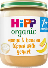 Image of Hipp Organic Mango & Banana Topped with Yogurt Baby Food Jar 7+ Months 160G (Pac
