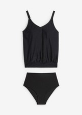 2-tlg Tankini mit Prothesentasche Gr 44 Schwarz Damen Bademode Schwimmanzug Neu