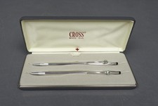 CROSS 2pc Sterling Silver Pen Pencil Set w/ Box IMS 38.3g