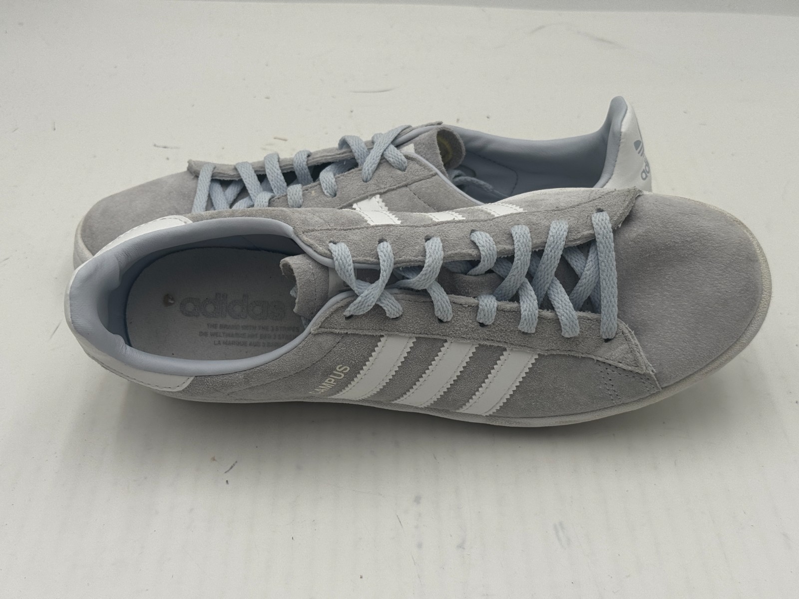 Adidas Campus Sneakers Women's Size 9 Gray White Suede  Athletic Shoes CQ2105 thumbnail 5