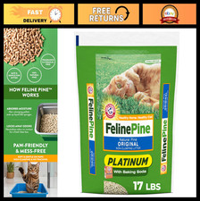 Non-Clumping Cat Litter 17lb - Natural Pine, Odor Control, Eco-Friendly Formula