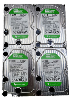 Lot of 4 Western Digital Caviar Green 2TB 3.5'' SATA Hard Drive HDD WD20EARS