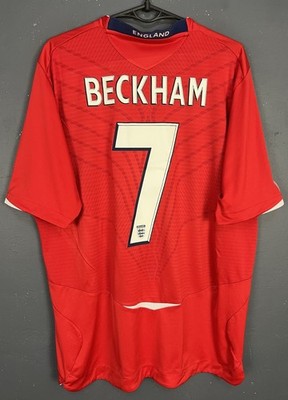 Beckham ユニフォーム DAVID BECKHAM #7 MENS ENGLAND 2008/2010 AWAY FOOTBALL SOCCER SHIRT