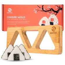 BENTOOL Onigiri Mold Set Bamboo Medium Rice Ball Mold Kit for DIY Bento Picnic