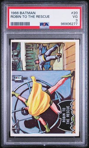 1966 Topps Batman Black Bat #20 Robin to the Rescue — PSA 3