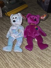 TY Beanie Bears PARIS AND MILLENNUUM WITH TAGS 2 pack 