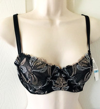 Felina  Paramour F115009  Black  Semi Sheer Underwire Lace Bra  36C  NWT