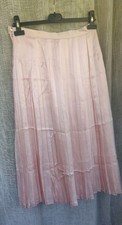 VALENTINO ntimo Neiman Marcus, Pleated Midi Skirt, Silk, Pink Retail 1200