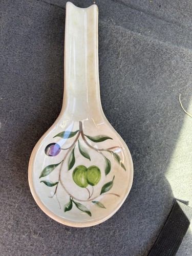 Grapevine Spoon Rest Made In Italy Ceramic 9.25 inches