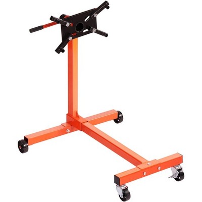750lb Engine Stand: 360° Rotating Head, 4 Adjustable Arms, Cast Iron Base