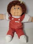 Vtg 80's Cabbage Patch Doll Reddish Brown Hair Teeth Branded Clothing & Signed