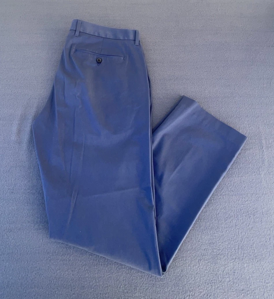 Bonobos Pants Men's 36 X 32 Steel Blue Slim Fit Chino Flat Front Stretch