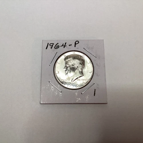 1964 P Kennedy Half Dollar - 90% SILVER - GEM BU exact coin shown
