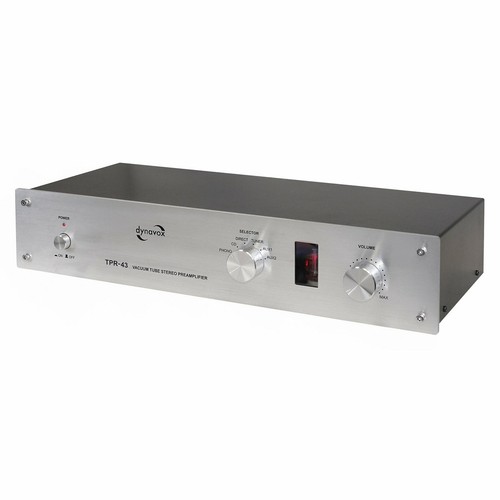 Dynavox TPR-43 Röhrenvorstufe mit Phono MM/MC silber