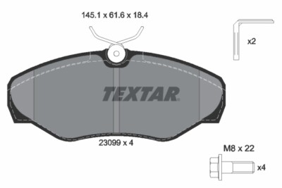 Textar 2309902 brake pad set, disc brake for Nissan Opel Renault Vauxhall