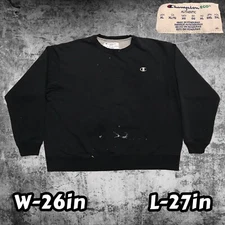 Y2K Champion Eco Crewneck Pullover Sweatshirt Embroidered C Logo Sz XL *STAINED*