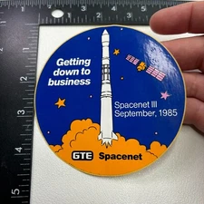 Vintage 1980s GTE SPACENET III 1985 Sticker Decal 47SM