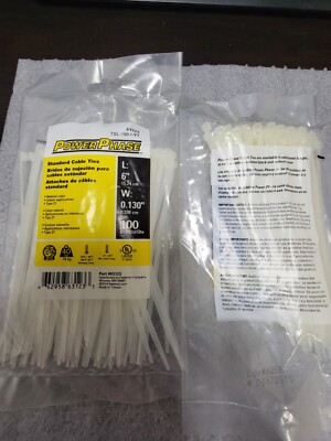 POWERPHASE #63123 6'' STANDARD CABLE TIES; PACK OF 100