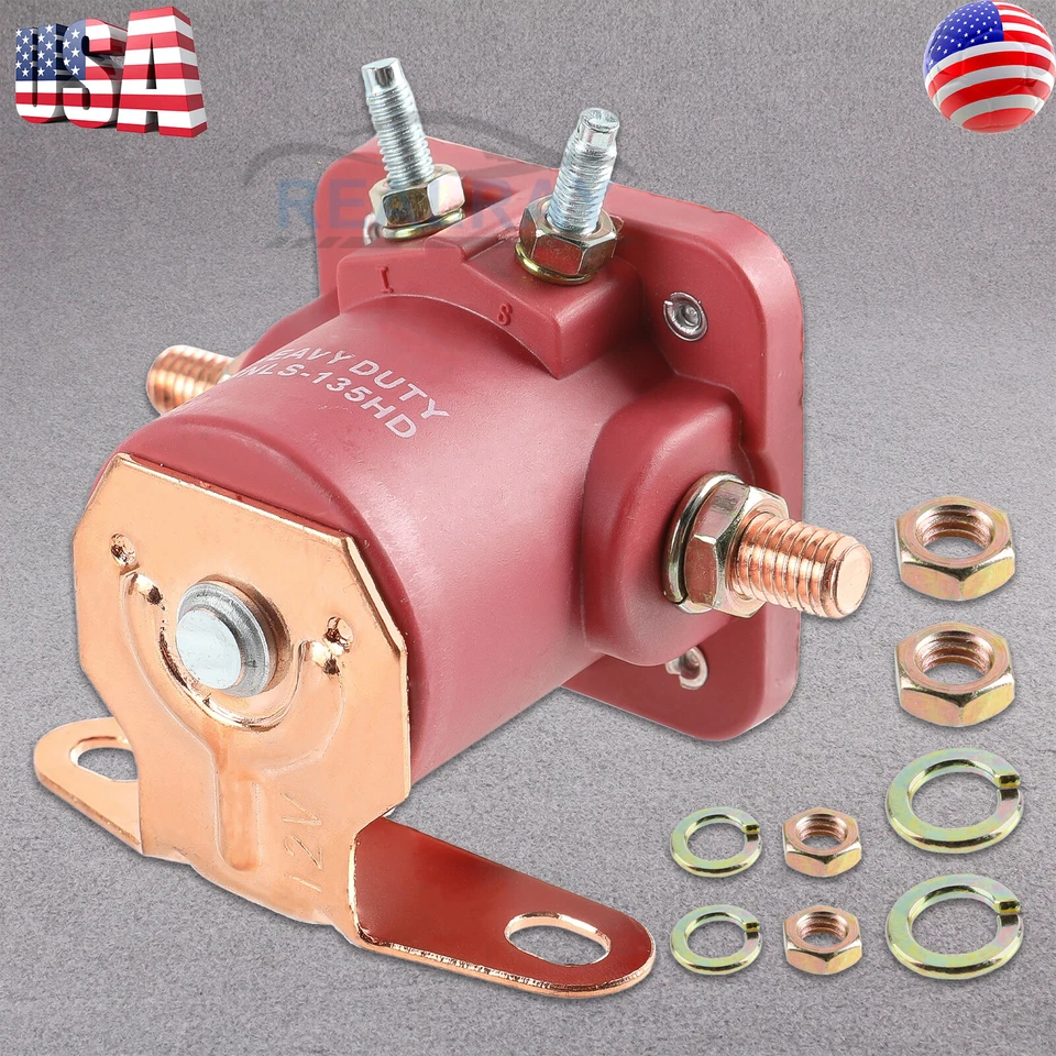 Relé solenoide de alta resistencia 12V rojo para Ford Bronco E-100 Econoline SW3 SNL135 Foto 2 de 4