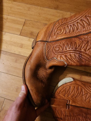 Vintage Dexter Leather Western Cowboy Boots Made In USA Size 9.5 M 738142 - Picture 5 of 13