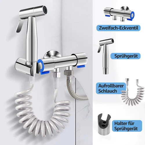 Handbrause Bidet Brause Waschbeckenbrause Duschbrause mit Schlauch Set Edelstahl - Bild 1 von 14