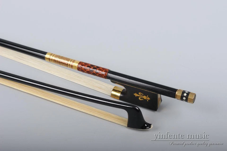 New 4/4 Black Violin Bow Advance Carbon fiber Bow Ebony Frog Balance Straight - Image 2 of 4